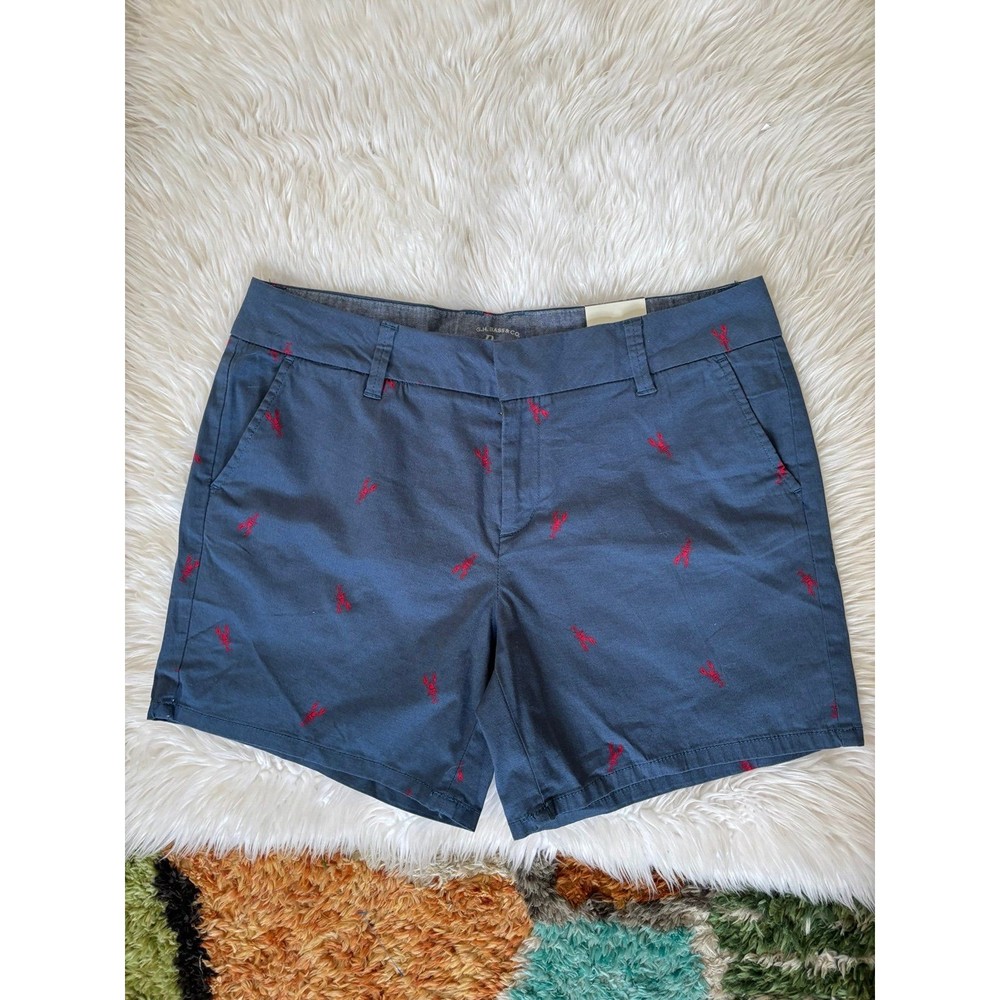 G.H. Bass & Co. Navy Shorts with Red Embroidery